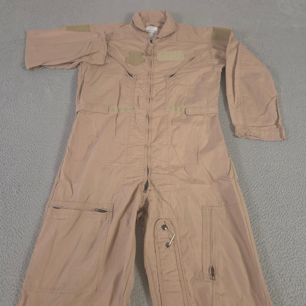 VINTAGE Military Coveralls Mens 44R Tan CWU 27/P Aramid Flyers Type 1 90s